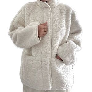 White Faux Shearling Jacket